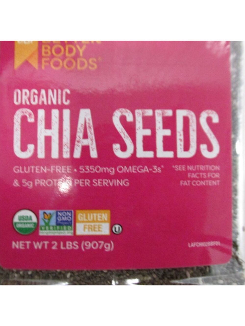 Better Body Foods Organic Chia Seeds 2 Lbs Gluten-Free Non-GMO Expired - Picture 7 of 8